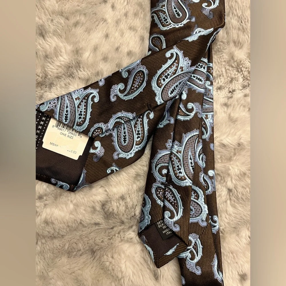 Ermenegildo ZEGNA Woven Paisley Silk Tie MSRP$240 Handmade in ITALY Great Gift!